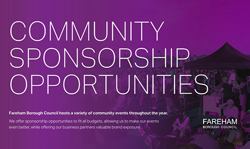 Image with the text - Community Sponsoship Opportunities